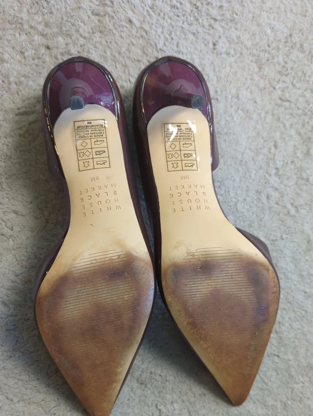 White House Black Market Size 9 Ella Empire Plum Patent Leather d'Orsay Pump